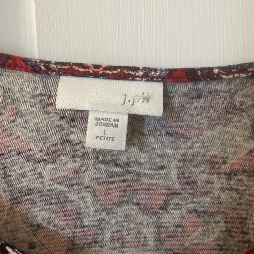 J. Jill Red Floral Long Sleeve Women’s Shirt Size LP - Picture 2 of 4